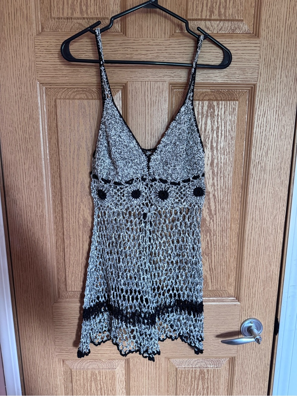 Handmade Crochet Mini Dress Beach Coverup